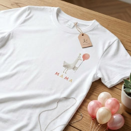 Coral Goose Balloon Mama Women First Birthday Part T-Shirt
