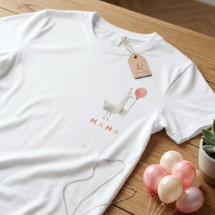 Coral Goose Balloon Mama Women First Birthday Part T-Shirt