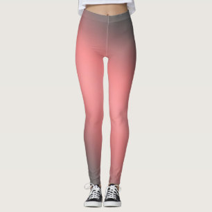 Coral Gradient Ombre  Leggings