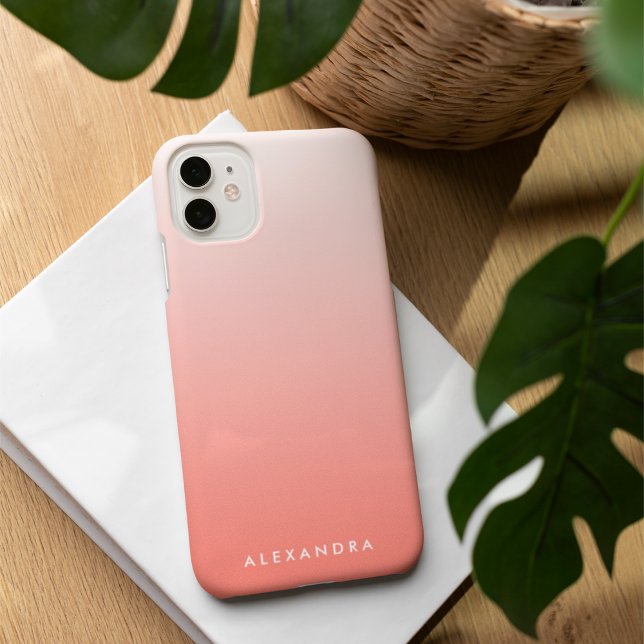 Coral Gradient Ombre Personalised Case-Mate iPhone Case (Creator Uploaded)