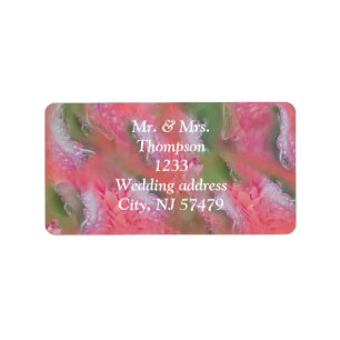 Coral, Grass & Peony-pink Blooms Label