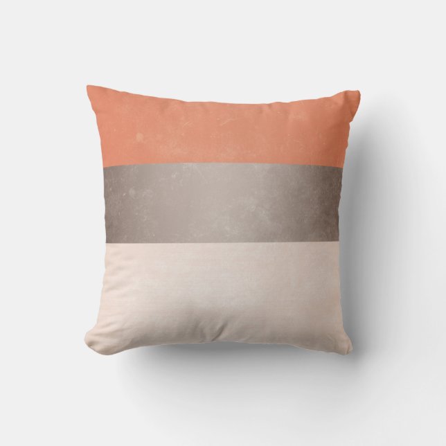 Coral Grey Broad Stripes Cushion (Front)