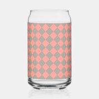 Coral Grey Chequered Diamond Pattern
