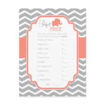Coral Grey Chevron Elephant Perfect Price Game