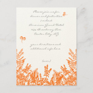 Coral & Grey Flower Bee Enclousure Card