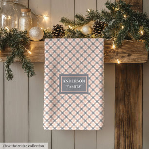 Coral Grey Kitchen Towel Classic Custom Name Look