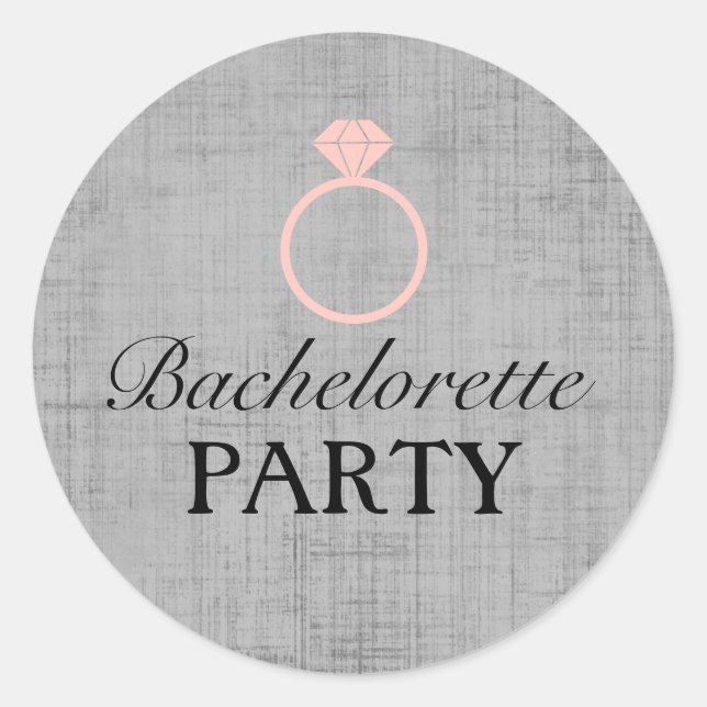 Coral & Grey Ring Design Bachelorette Sticker (Front)