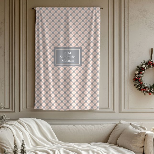 Coral Grey Tartan Blanket Modern Aesthetic Gift (Coral Grey Tartan Blanket Modern Aesthetic Gift)