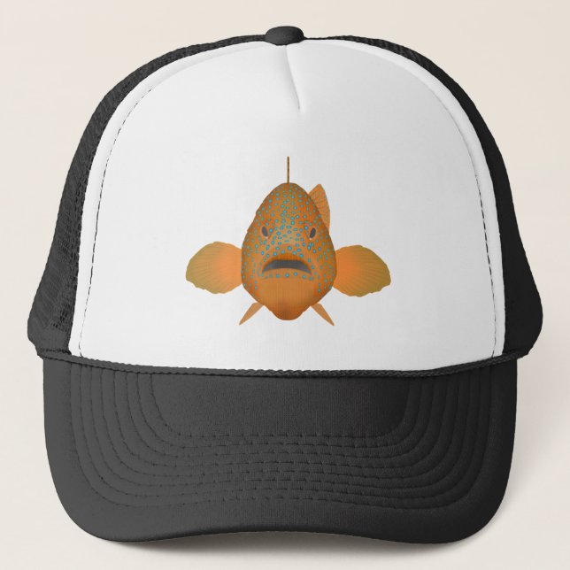 Coral Grouper - Fish Head Trucker Hat (Front)