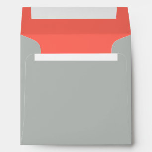 Coral Heart Wedding Envelope