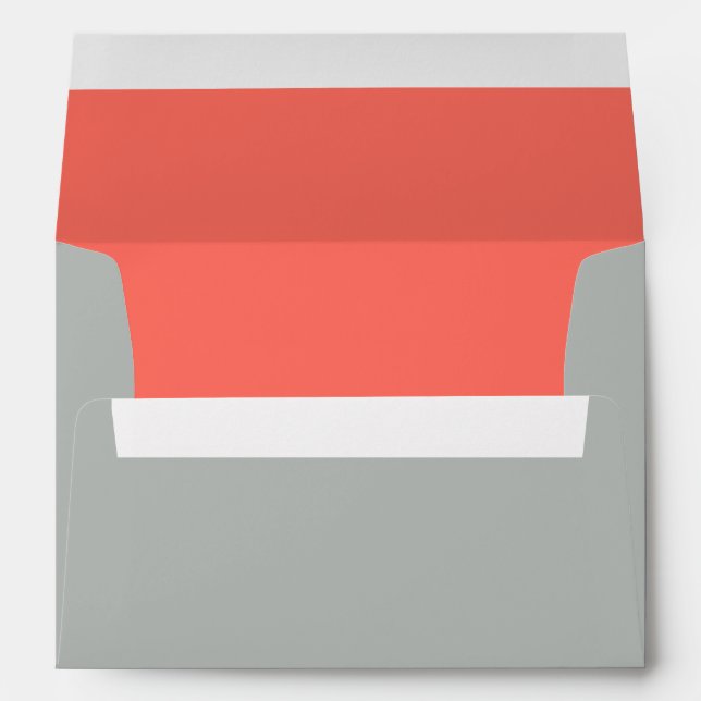 Coral Heart Wedding Envelope (Back (Bottom))