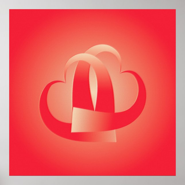 coral hearts hugging poster (Front)