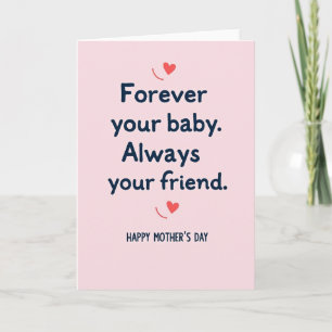 Coral Hearts Mothers Day Card