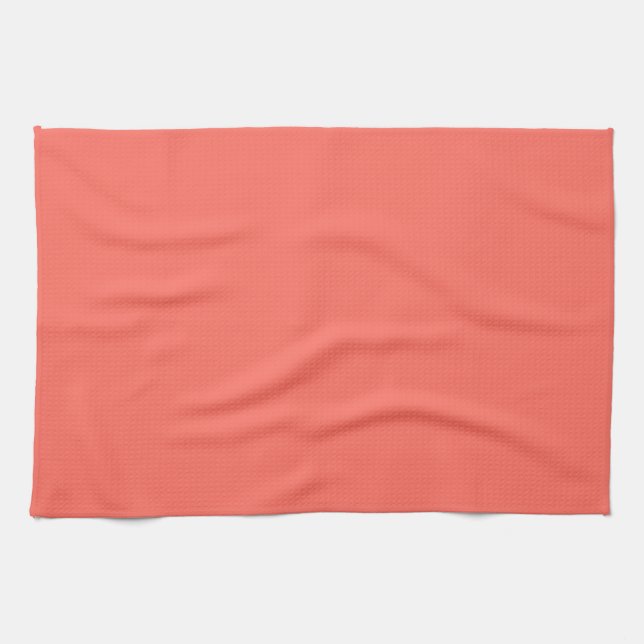Coral hex code FF6F61 Tea Towel (Horizontal)