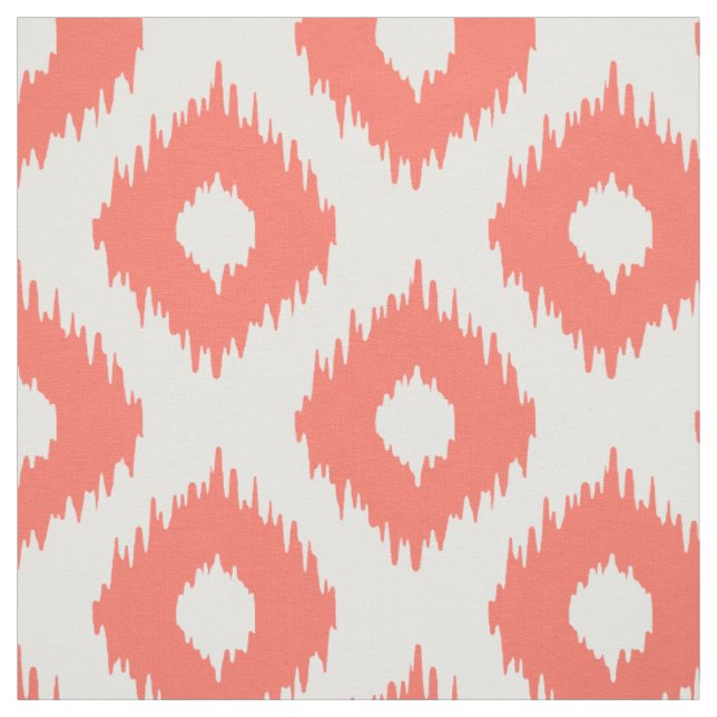 Coral Ikat Pattern Fabric (Swatch)