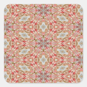 Coral Kaleidoscope Square Sticker