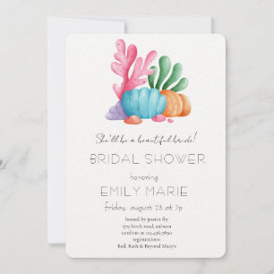 Coral Kisses & Ocean Wishes Bridal Shower Invitation