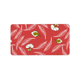 Coral Leaf Drift Throw Blanket Label