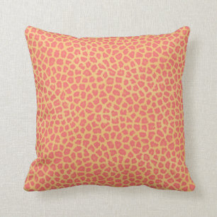 Coral Leopard Print Cushion