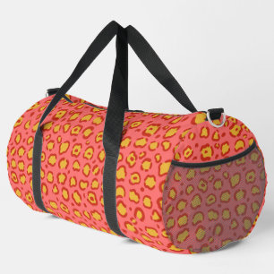 Coral Leopard Print Duffle Bag