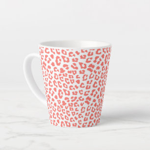 Coral Leopard Print Latte Mug