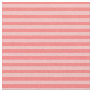 Coral & Light Pink Stripes Fabric