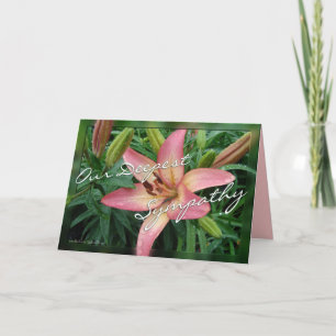 Coral Lily Sympathy-customise Card