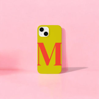 Coral Lime Iniatial Personalised Monogram iPhone 16 Pro Max Case