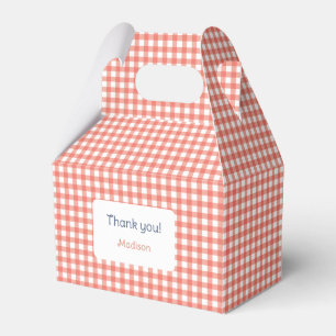 Coral - Make My Daisy Gingham Favor Box