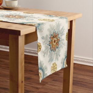 Coral Mandala Pattern  Short Table Runner