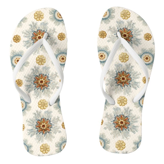 Coral Mandala Pattern Thongs (Footbed)