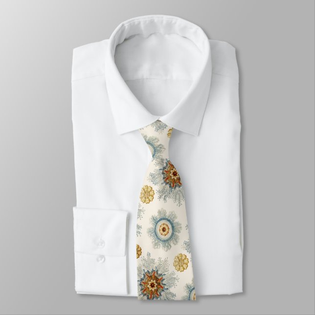 Coral Mandala Pattern Tie (Tied)