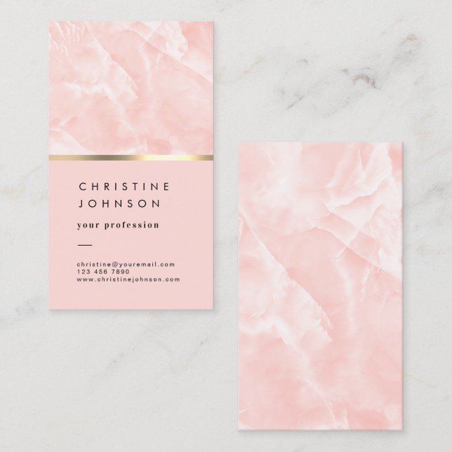 coral marble business card (Front/Back)