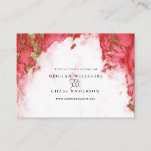Coral Marble Watercolor Geode BarefootBride™ Business Card