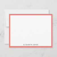Coral Melon White Preppy Modern Classic Minimalist