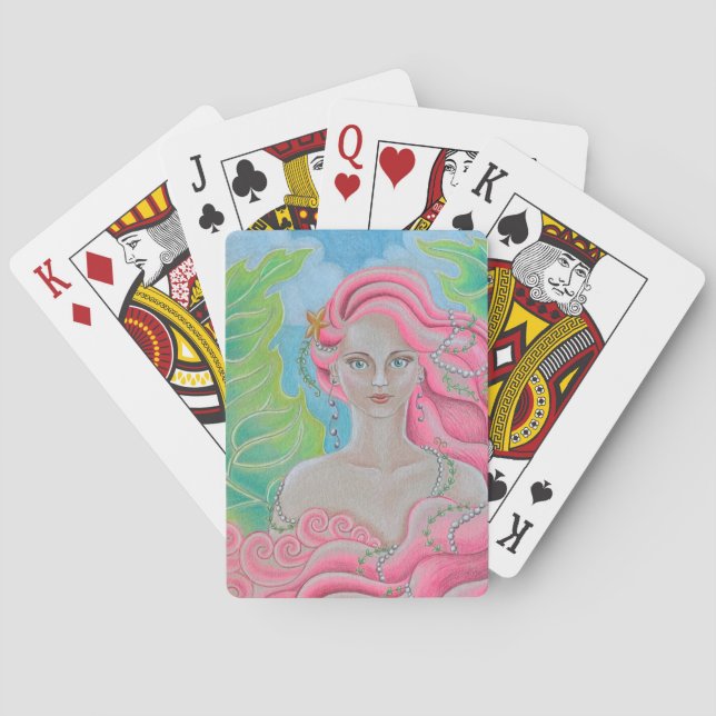Coral Mermaid Deck of Cards (Back)