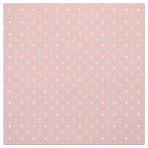 Coral Mint Green  Polka Dot  Pattern Fabric