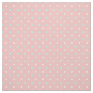 Coral Mint Green  Polka Dot  Pattern Fabric