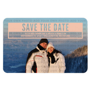 Coral Modern Cut Out Save the Date Magnet