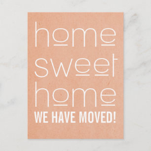 Coral Modern Home Sweet Home Postcard