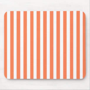 Coral Modern Stripe Mouse Pad
