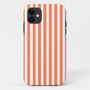 Coral Modern Stripes iPhone 11 Case
