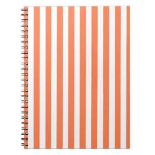 Coral Modern Stripes Notebook
