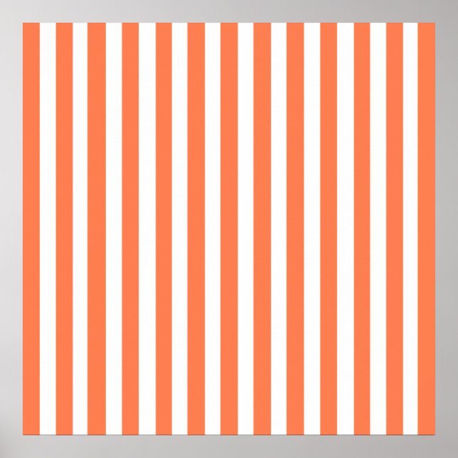 Coral Modern Stripes Poster (Front)