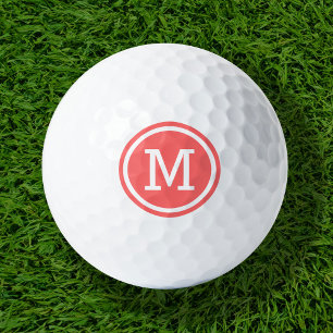 Coral Monogram Personalised Golf Balls
