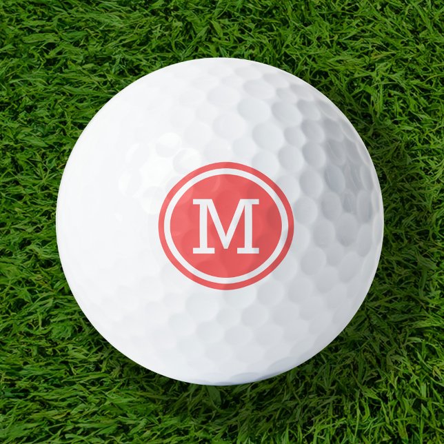 Coral Monogram Personalised Golf Balls (Creator Uploaded)
