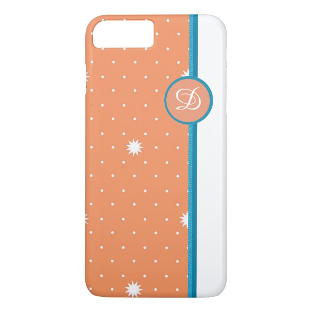 Coral Monogrammed iPhone Case (Back)
