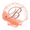Coral Monogrammed Sea Shell Sticker