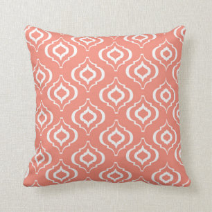 Coral Moroccan Pattern Cushion