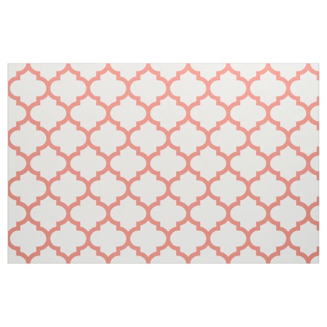 Coral Moroccan Trellis Pattern Fabric (Fat Quarter)